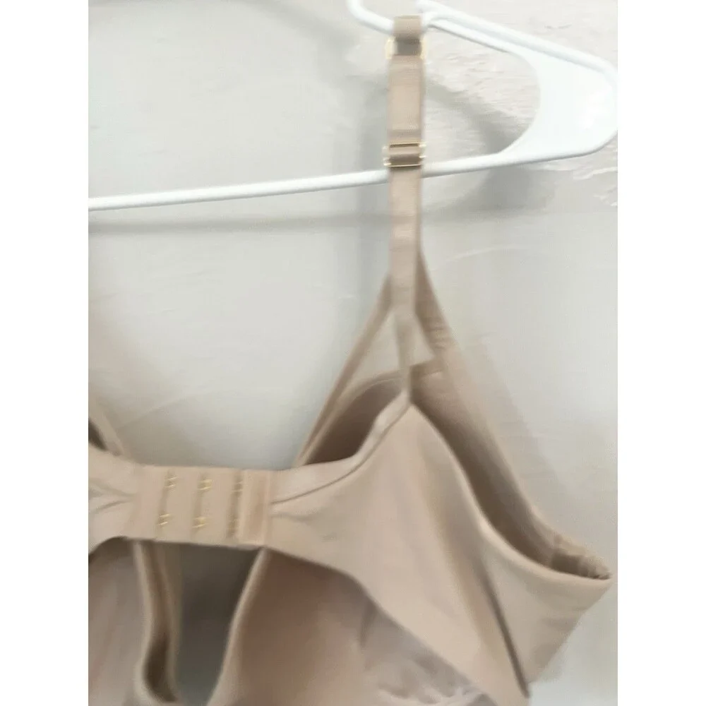 ThirdLove 24/7 Classic Uplift Plunge Bra Women 38E Taupe Mesh Underwire Nude